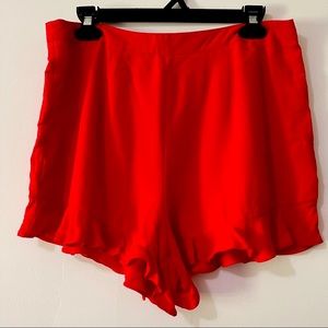 Red Gianni Bini Ruffle Shorts- High Waist